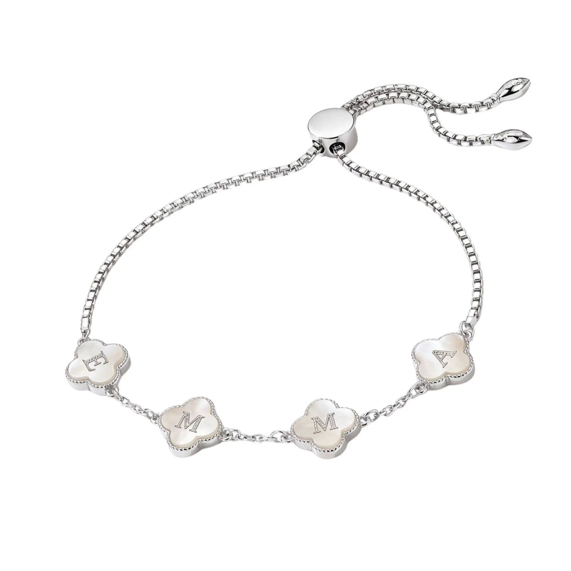 (*Spring Sale*) Pearl Clover Custom Name Bracelet 