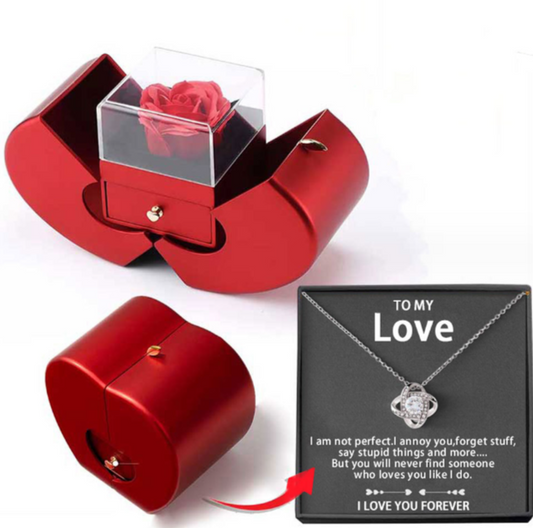(*Spring Sale*) White Gold Necklace W/ Eternal Rose - To My Love