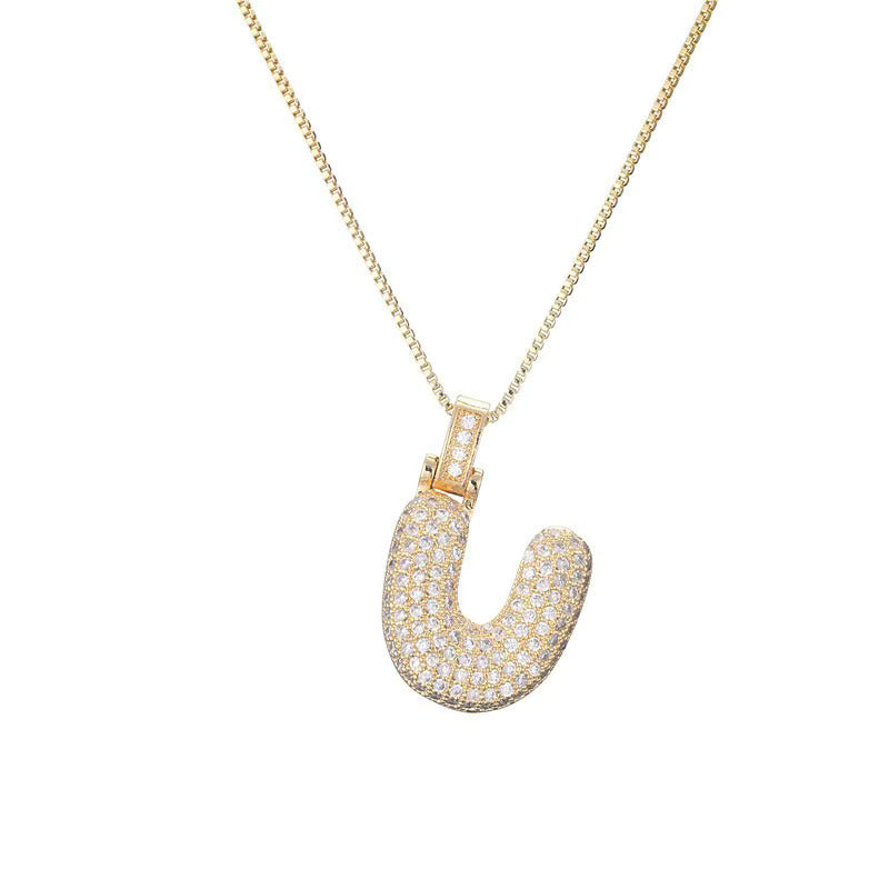 Chunky Ice Letter Initial Necklace