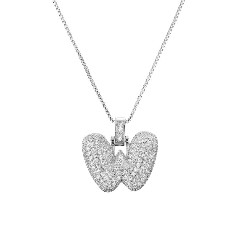 Chunky Ice Letter Initial Necklace