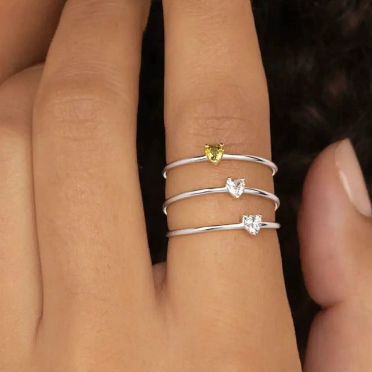 Mini Heart Birthstone Ring 