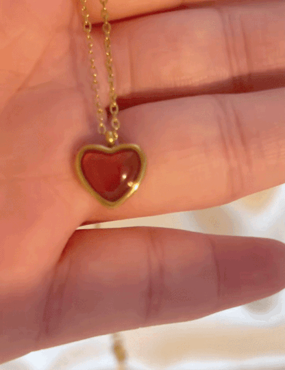 (*Spring Sale*) Heart Gemstone Pendant