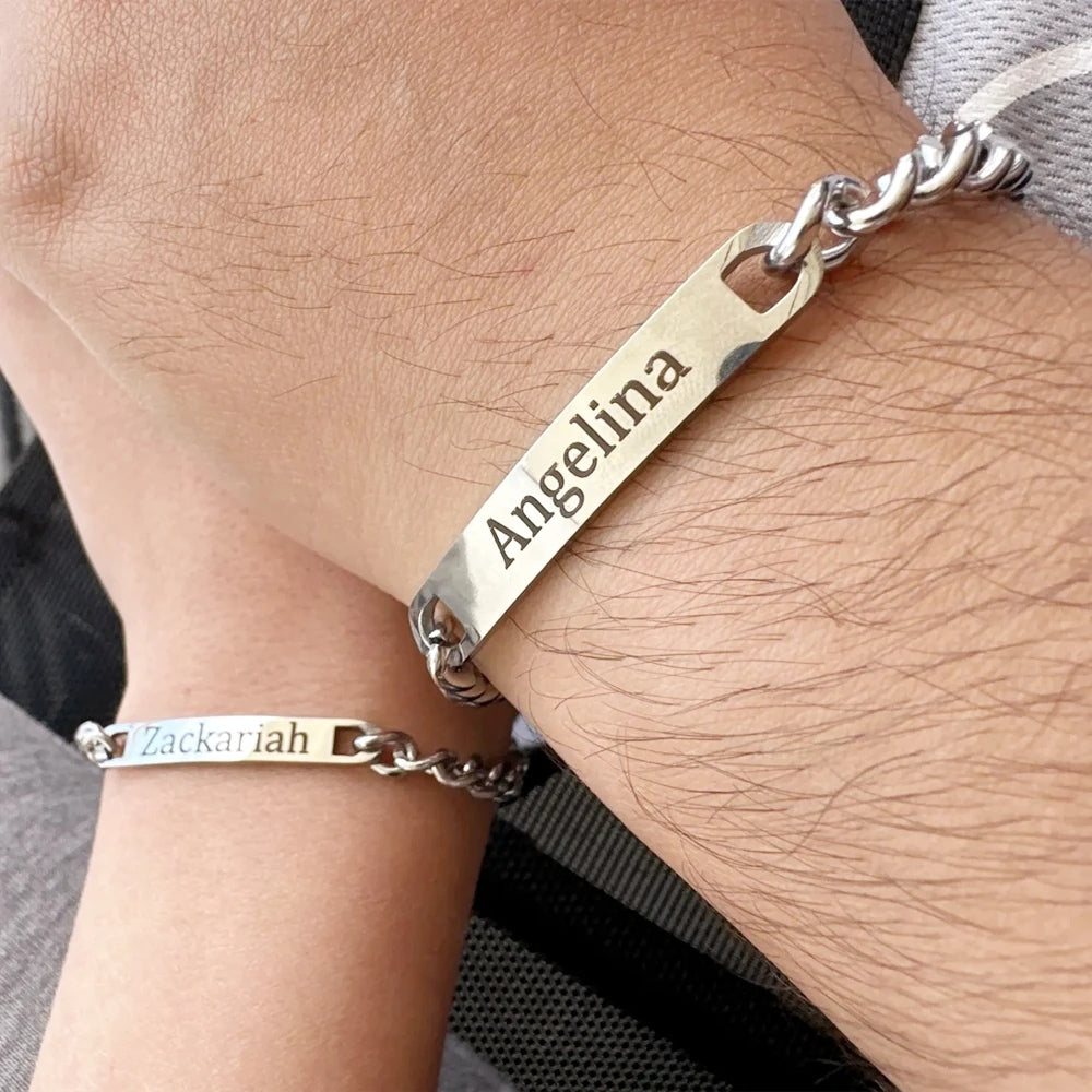 (*Summer Sale*) Engraved Couples Bracelet set W/ Eternal rose Gift Box