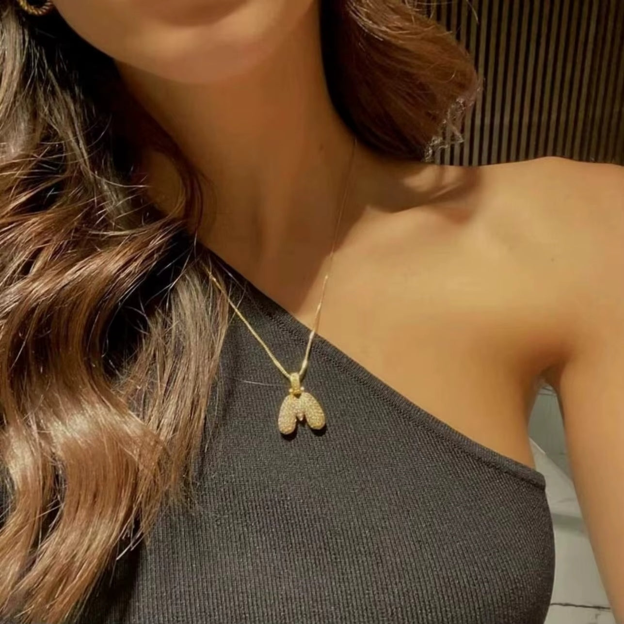 Chunky Ice Letter Initial Necklace