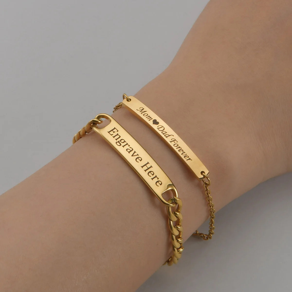 (*Summer Sale*) Engraved Couples Bracelet set W/ Eternal rose Gift Box