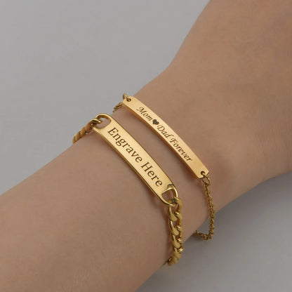 (*Summer Sale*) Engraved Couples Bracelet set W/ Eternal rose Gift Box