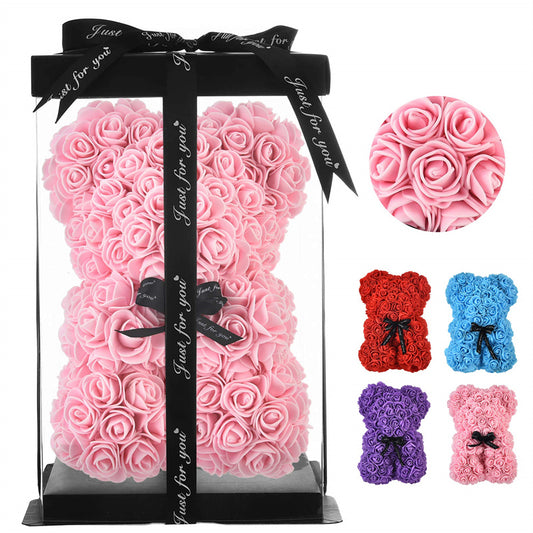(*Spring Sale*) Luxury Rose Bear With Gift Box 25cm