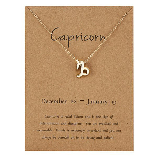 Zodiac Sign Necklace With Gift Card
