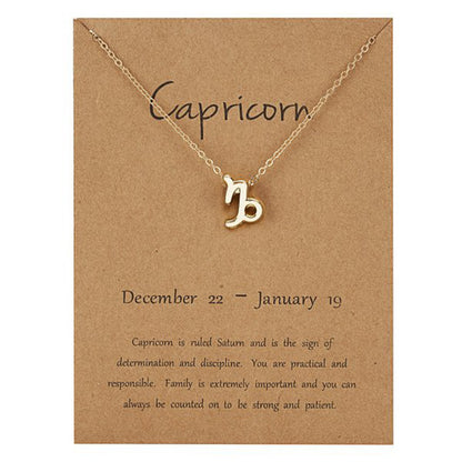 Zodiac Sign Necklace With Gift Card