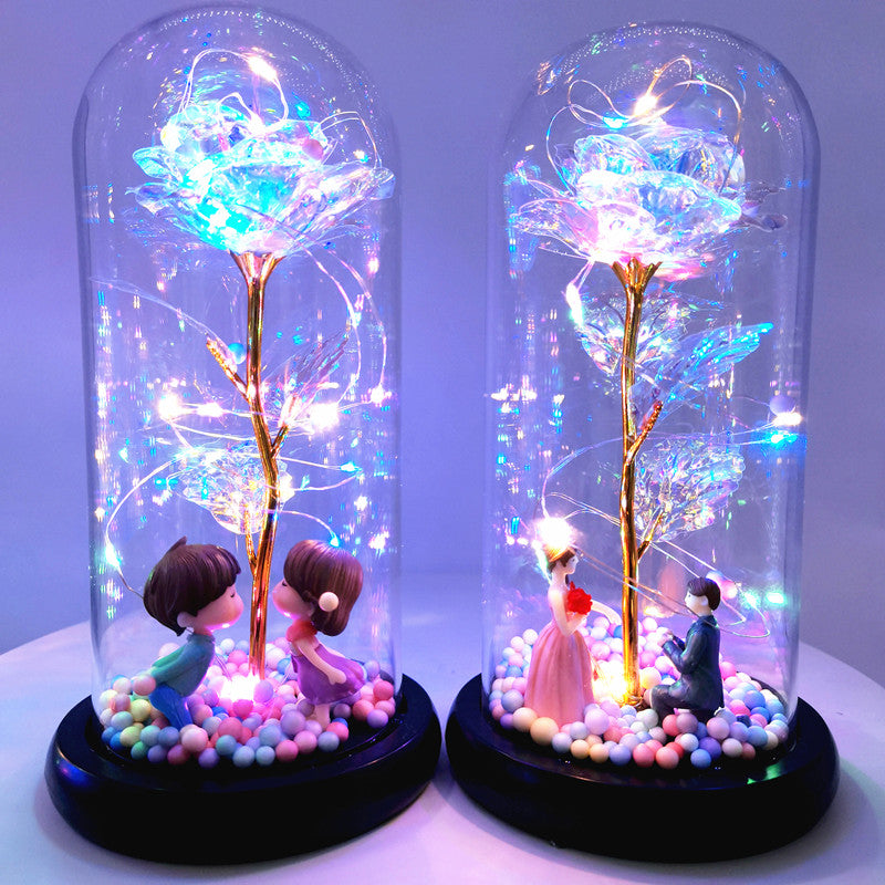(*Anniversary & Couples Edition*) Eternal Galaxy Rose LED in Dome