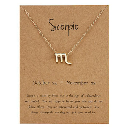 Zodiac Sign Necklace With Gift Card